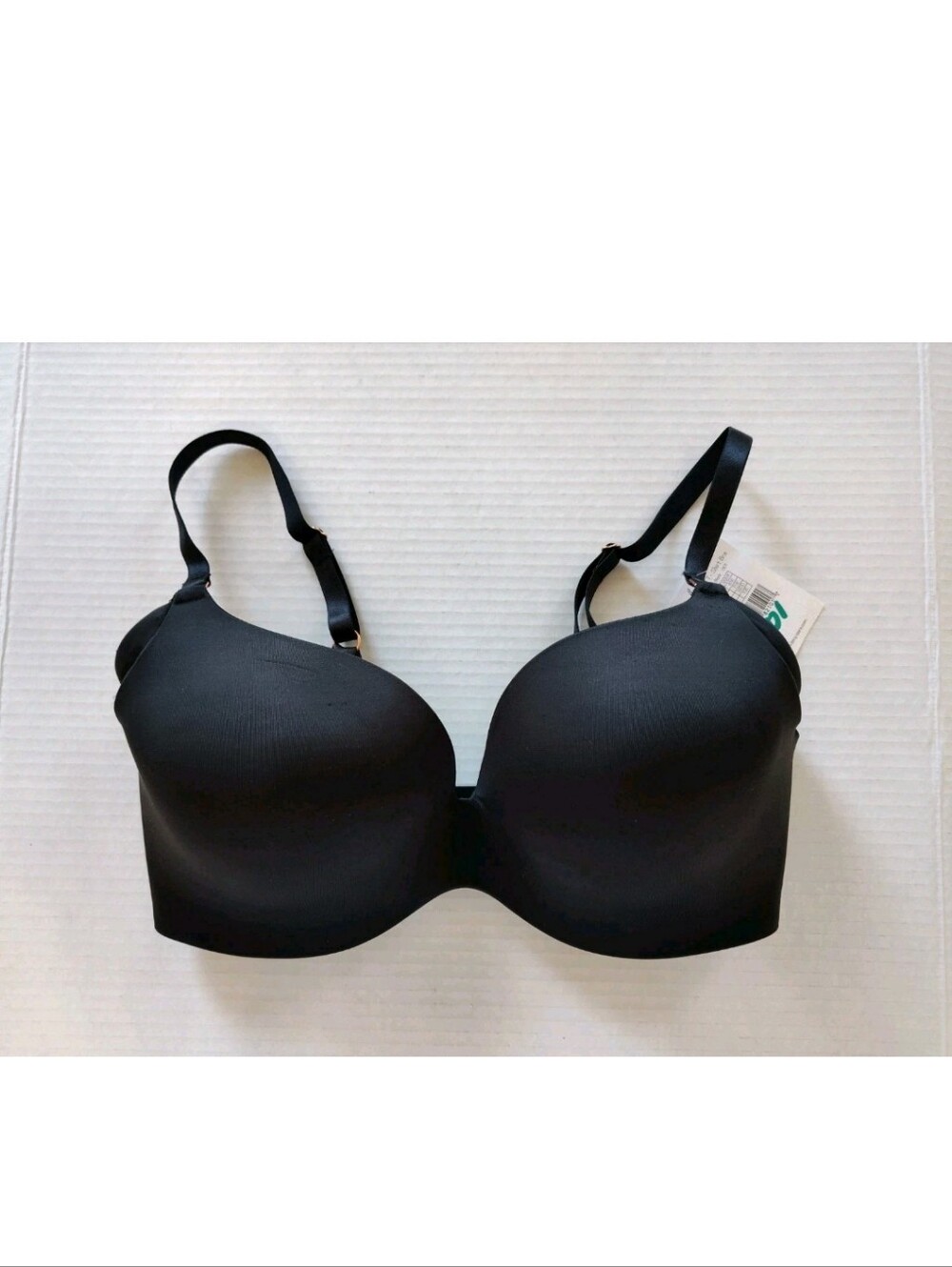 Le Mystere Satin & Mesh T-Shirt Bra Size 32DD/E Black Underwire #9916